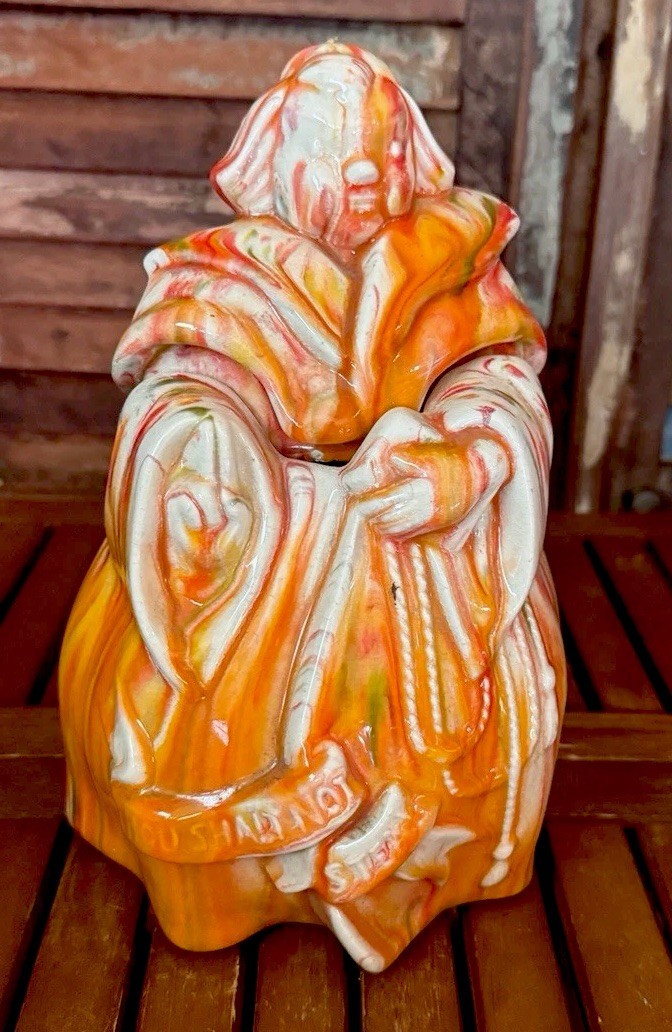 Fat Lava Drip Glaze MCM REDWING COOKIE JAR “Thou Shall Not Steal” Vibrant Orange