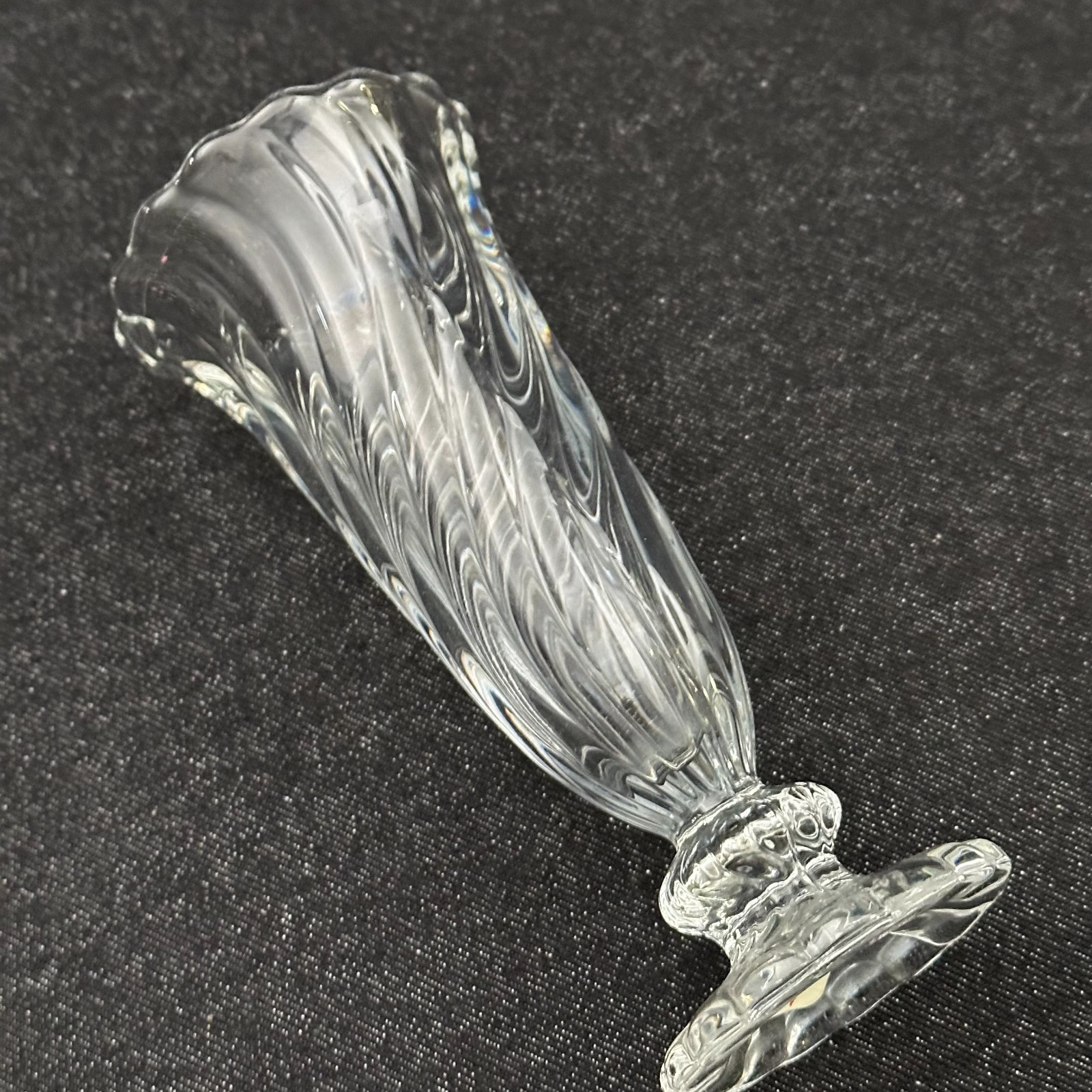 Fostoria Colony Swirl Bud Vase Clear Glass 6 1/8″ Vintage