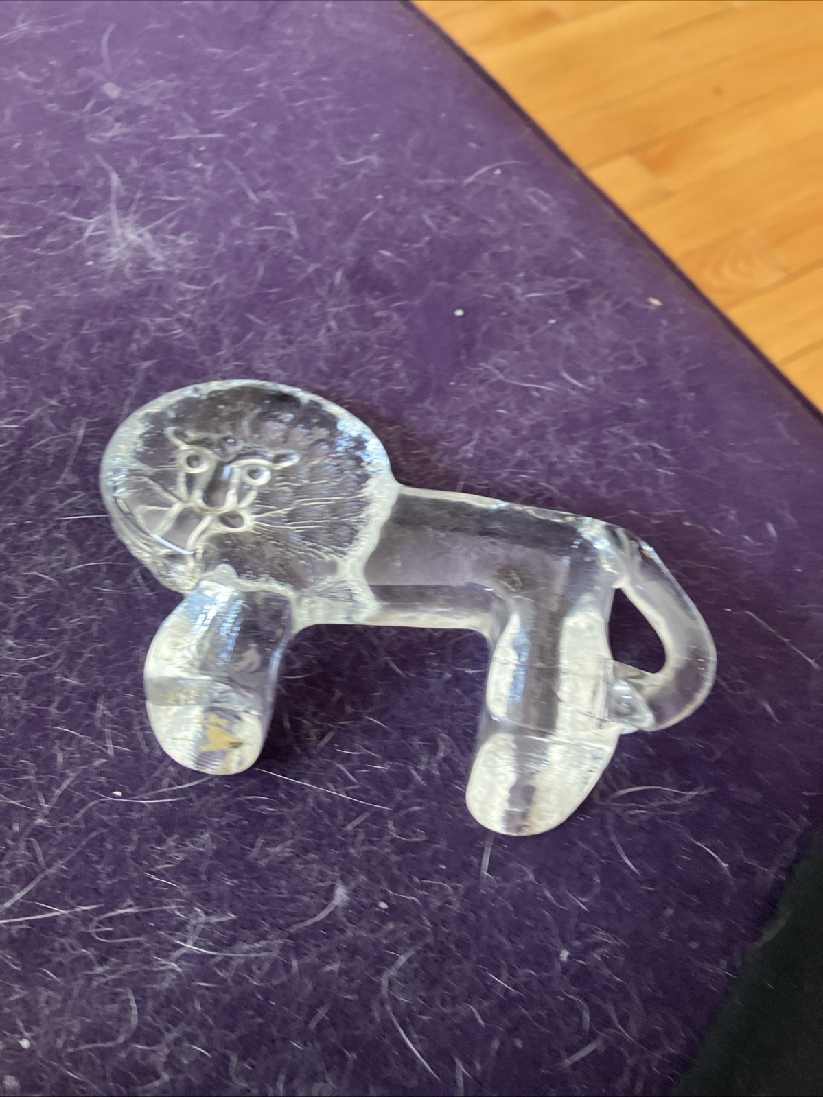 Bertil Vallien for Kosta Boda Art Glass Lion Figurine Flat Back Zoo Series