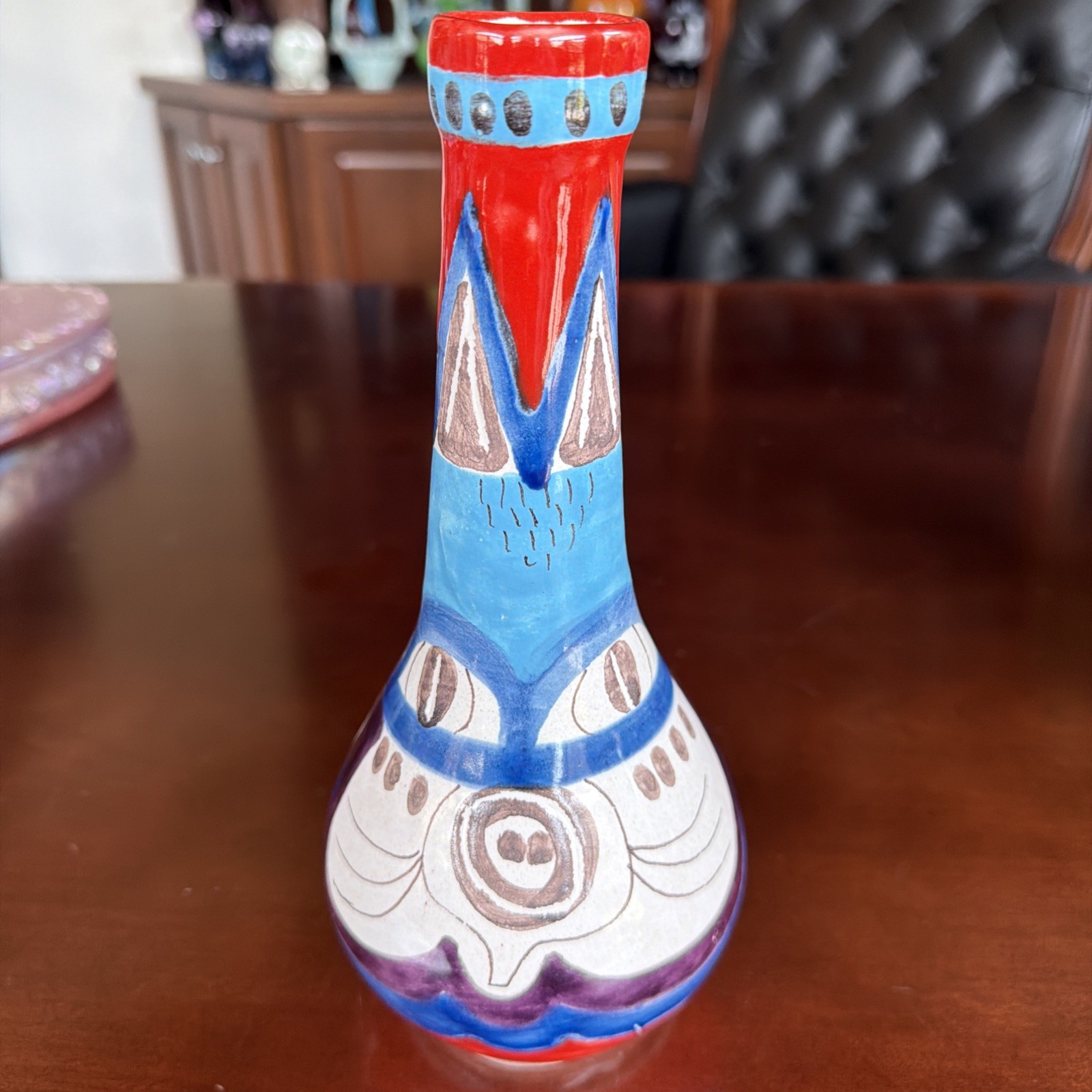 Rare Vintage Giovanni De Simone Signed “Cat Vase” Italian 9.75” Picasso Trained