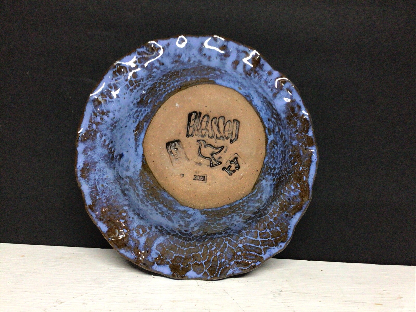Sunflower Blessed Pottery Trinket Bowl 6.75 Inches