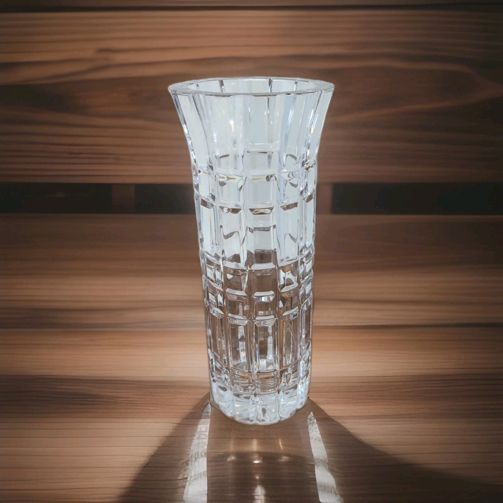 24%+ Hand Cut Block Lead Crystal Vase Made in USSR (8.25 ” h)