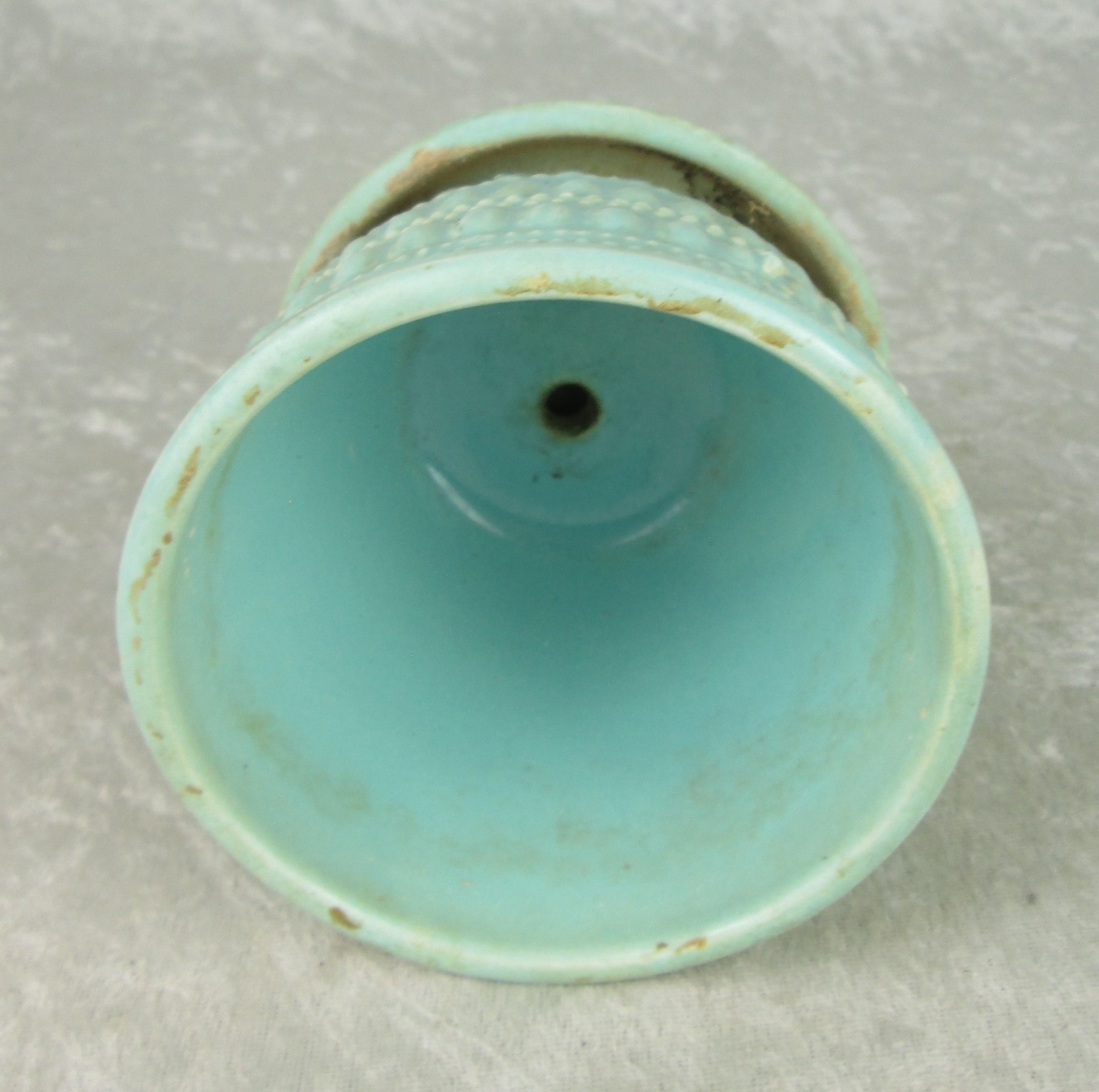 McCoy Pottery Planter Turquoise Mid Century Modern 3-7/8 in Tall 4-1/8 Diameter