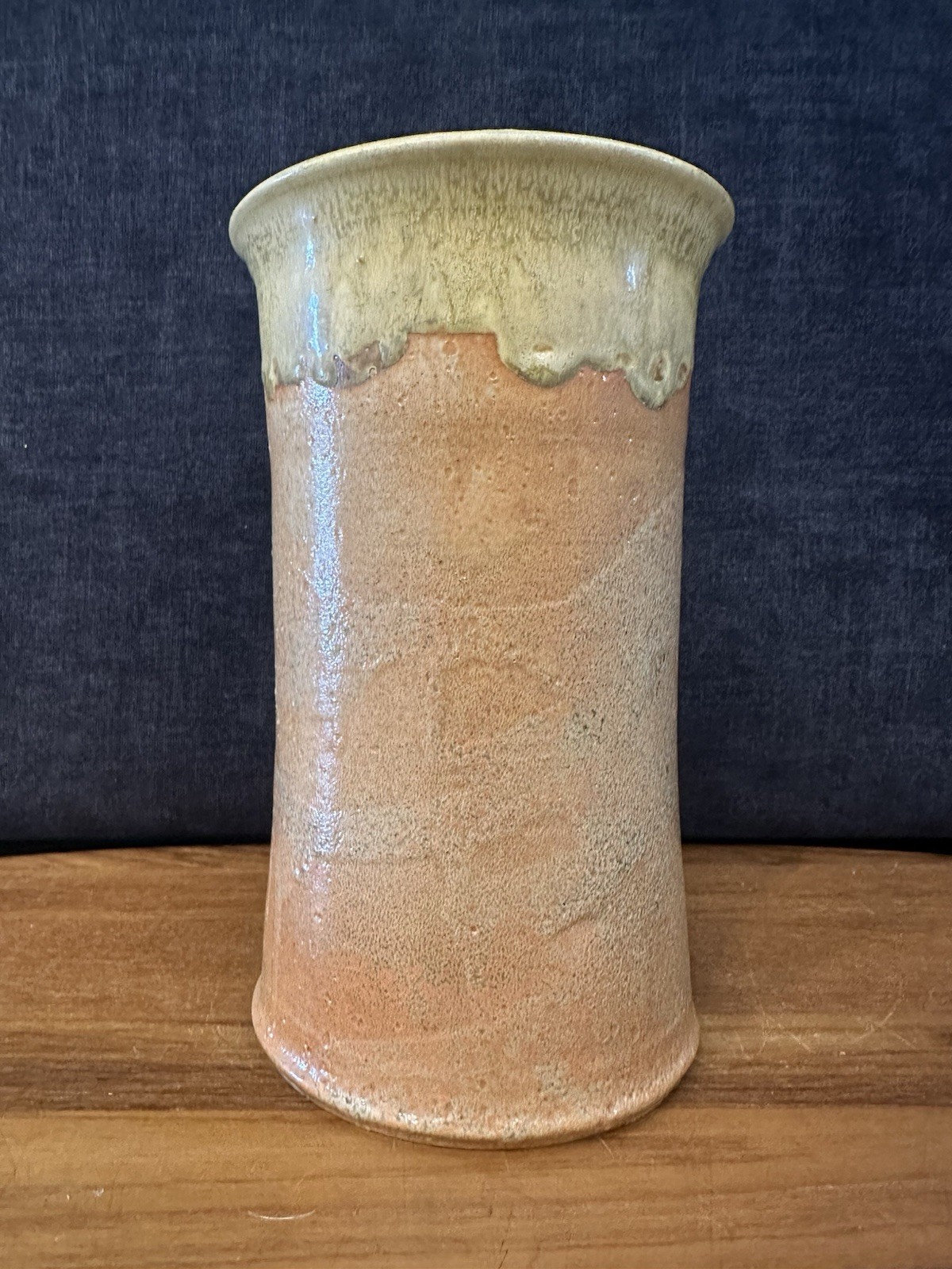 Attributed Pewabic Pottery Art Vase 8” Studio Ceramic Drip Glaze Michigan