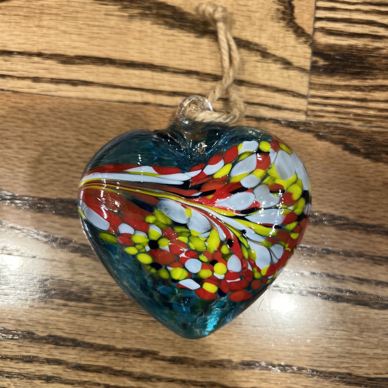 Blue Heart Hand Blown Glass Gazing Balls for Garden Hanging Blue Heart