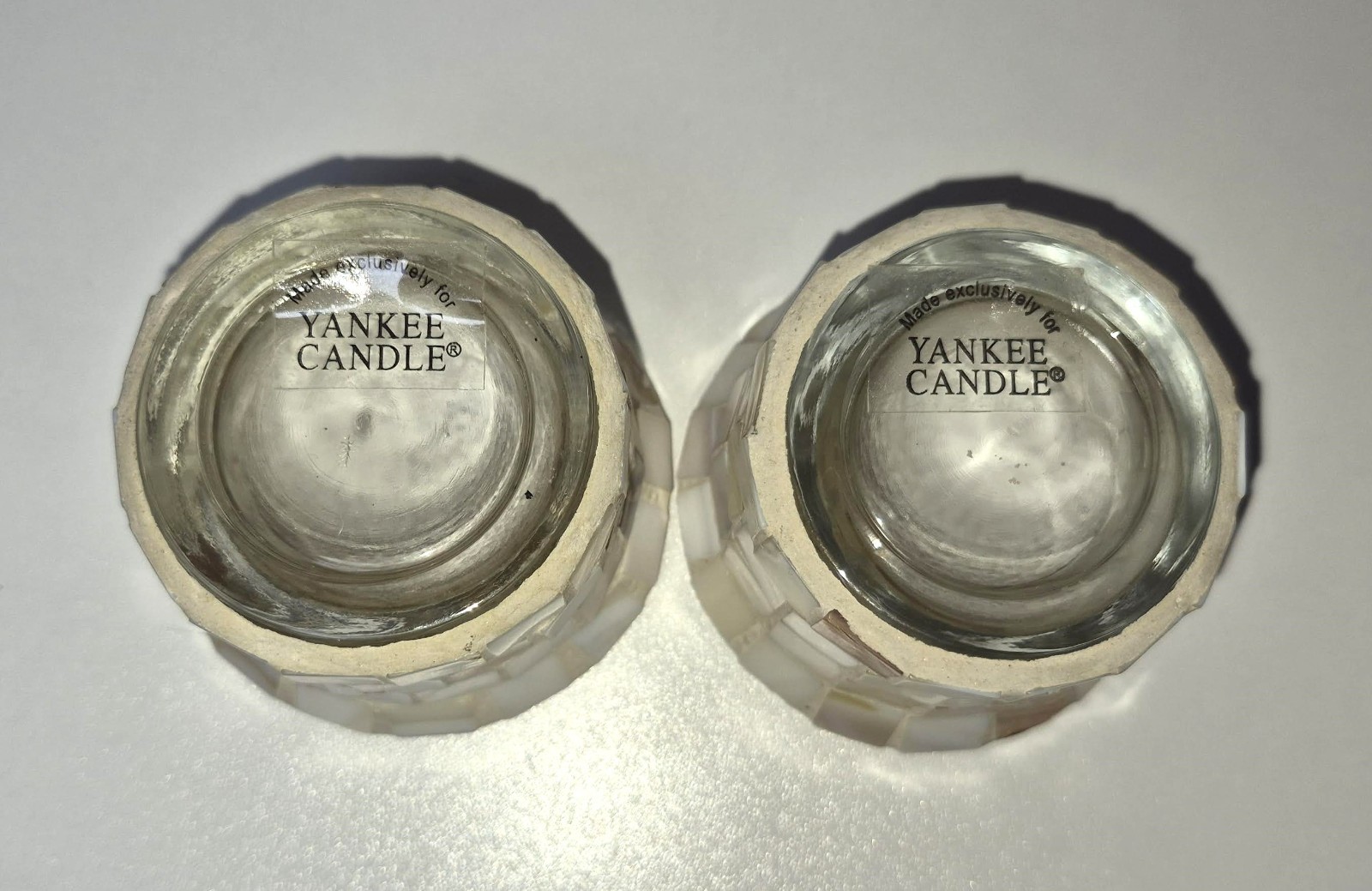 Yankee Mother Of Pearl Mosaic Votive Holder Set of 4, Approx. 1 3/4″ tall