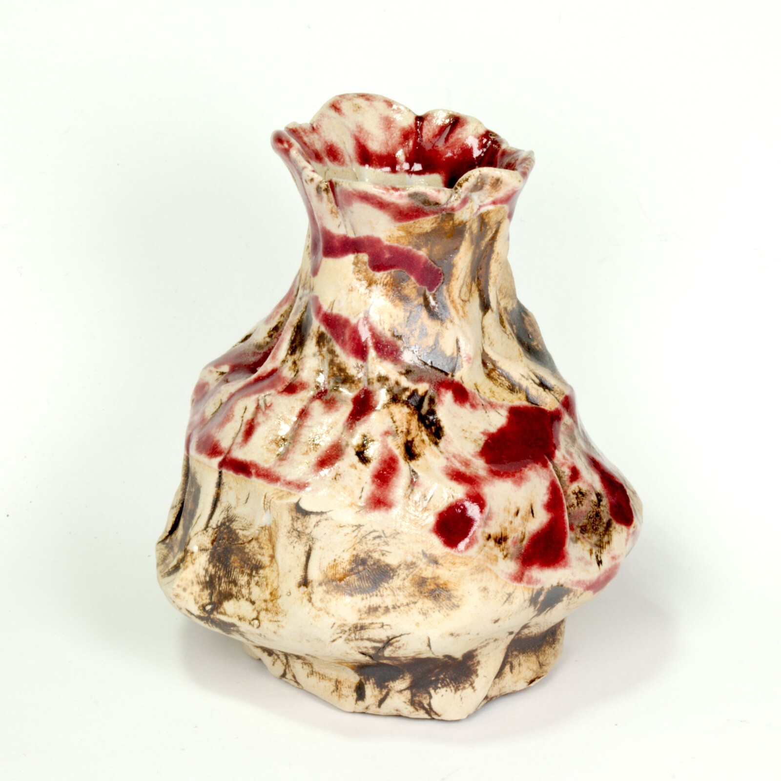 Vase ceramic stoneware glaze Höhle Lascaux Unique Prof em A Loeschner-Gornau w1