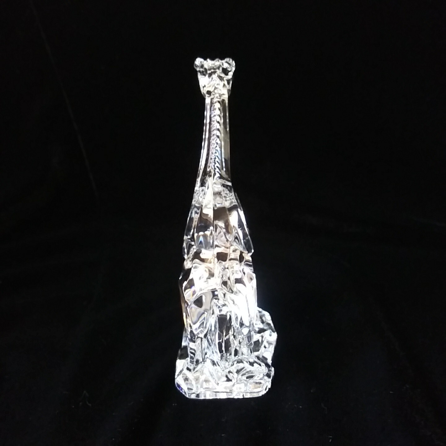 Italian Crystal Giraffe Chiseled Figurine 24% Lead Glass Made In Italy