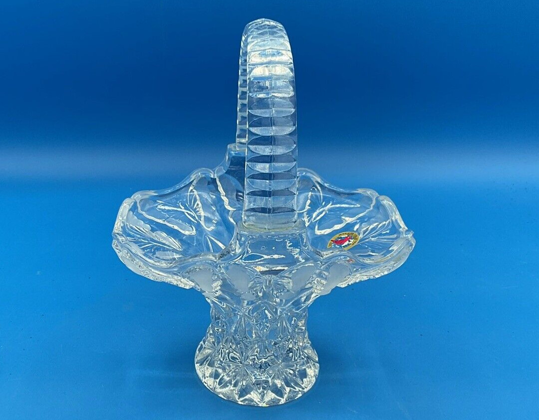 HOFBAUER Collection Lead Crystal Basket Papillon Butterfly Pattern Free Shipping