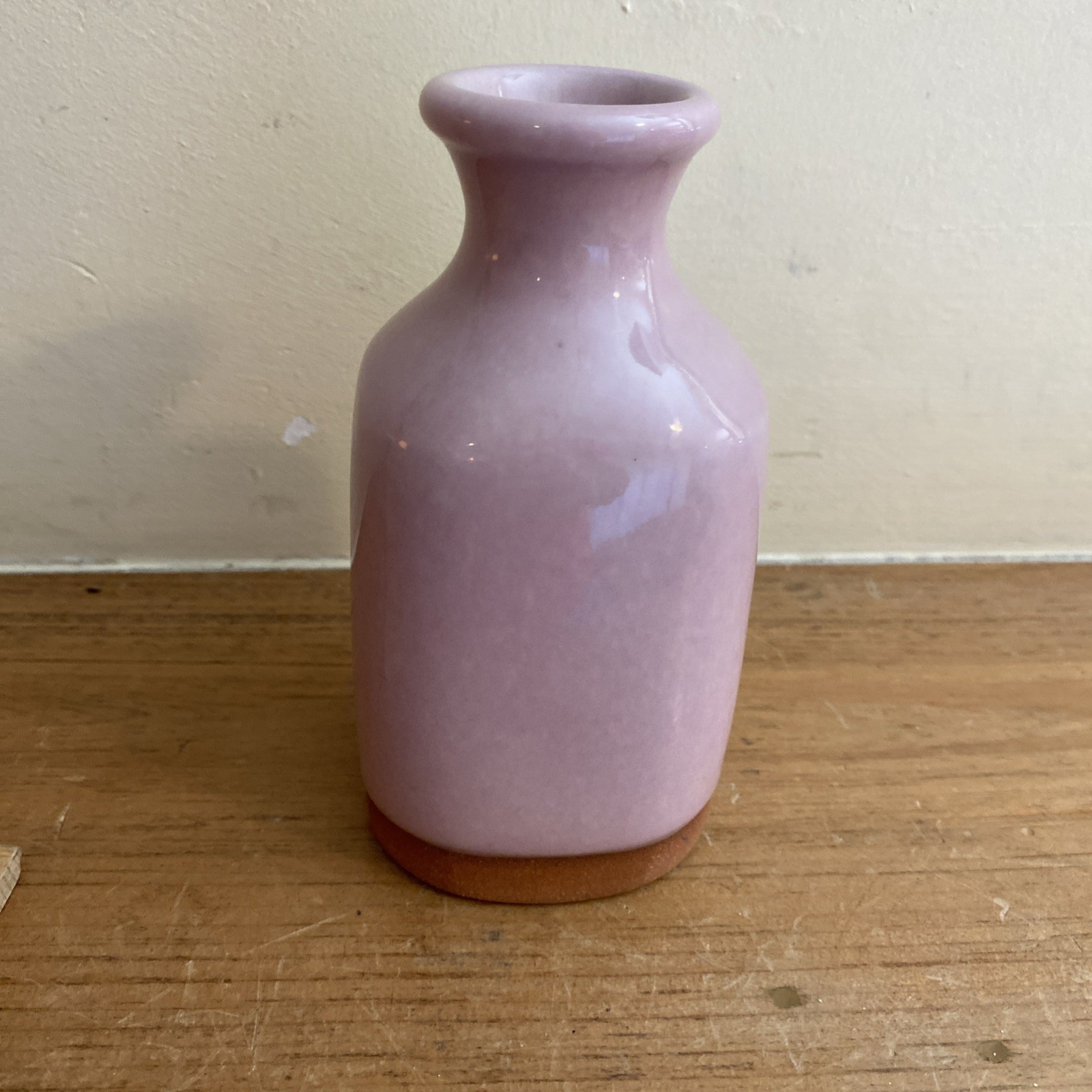 New York Stoneware Bronx 5” Bud Vase Handmade Pink Mauve Glaze Pottery USA