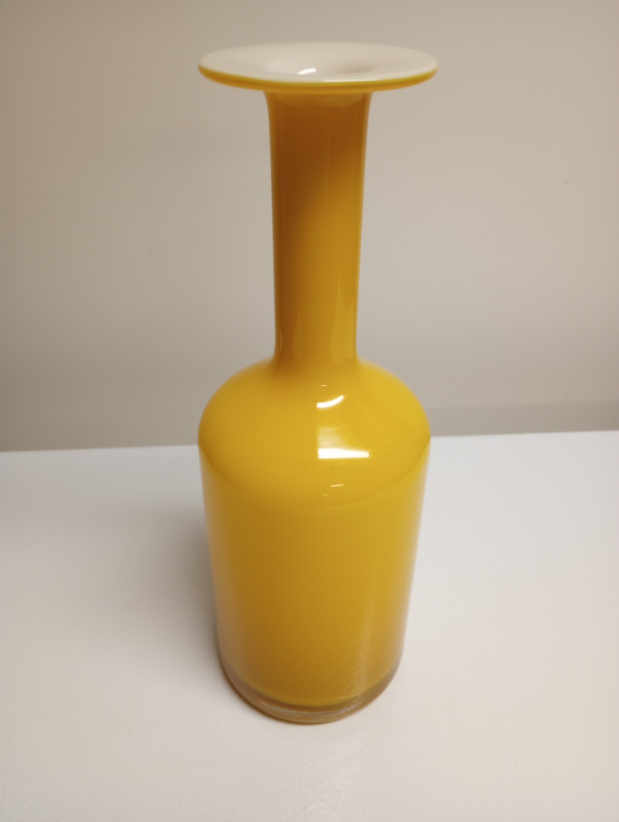 West Elm Vintage Vase 13 Inch Holmegaard Style Yellow Glass