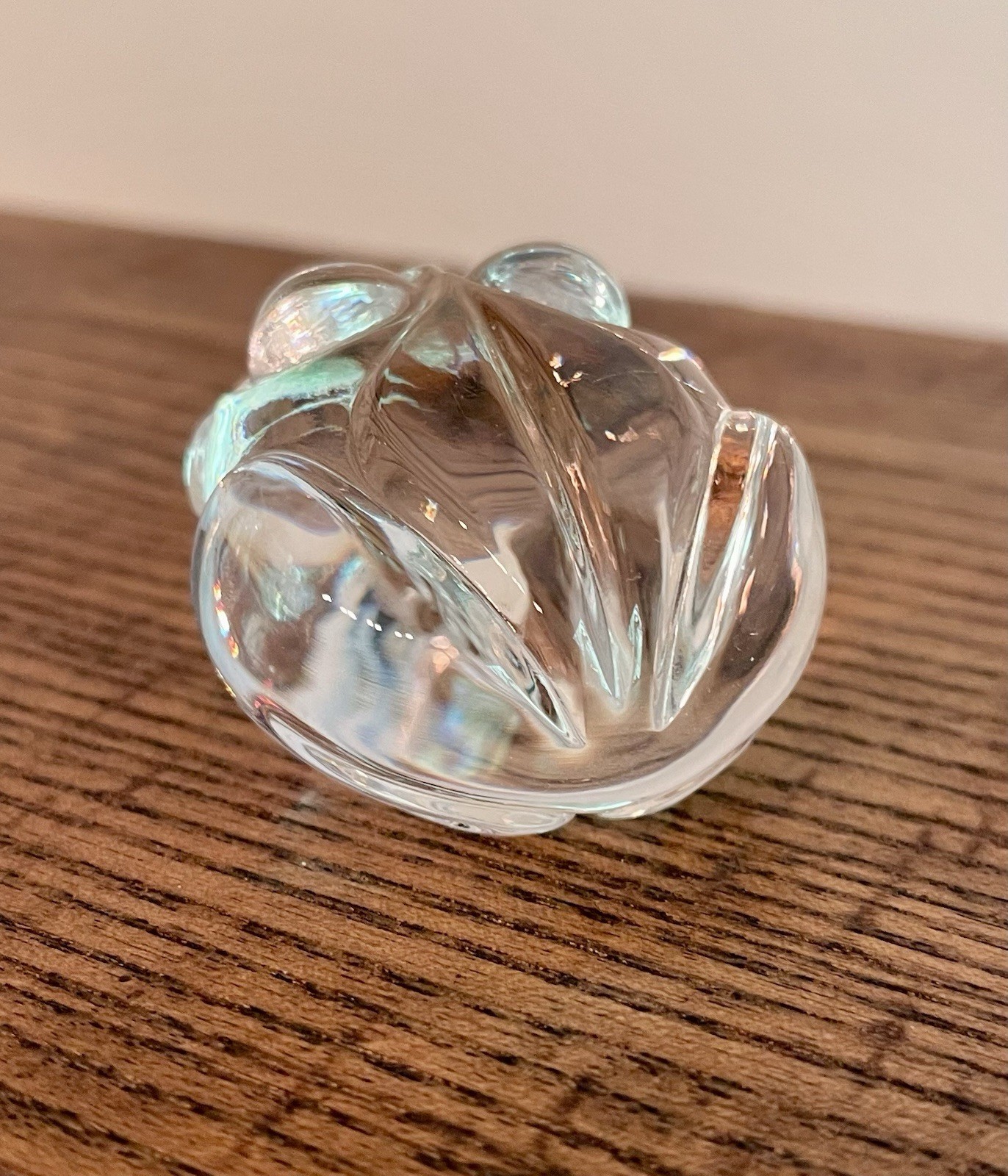 STEUBEN-Lloyd Atkins for Steuben Glass ‘Frog’ Hand-Cooler #5510-Signed 1974