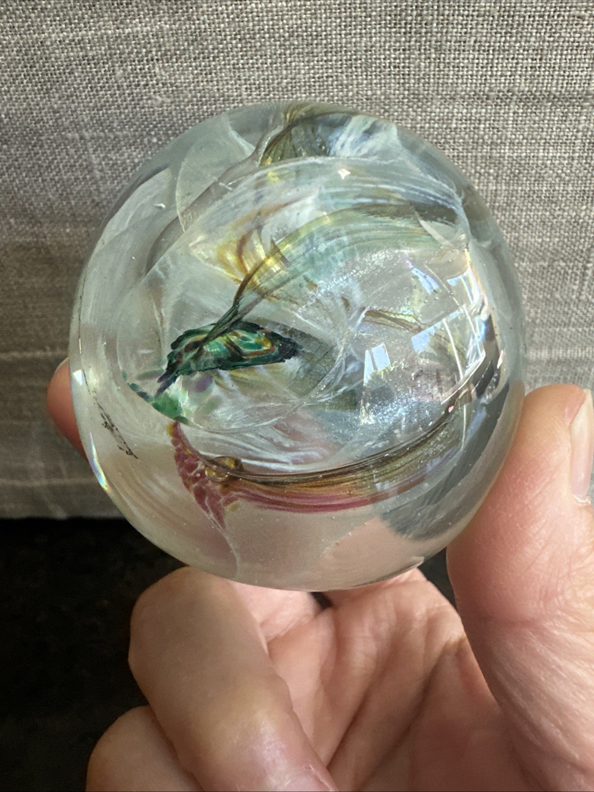 Robert Held Art Glass Swirls Galaxy 2.25” Paperweight Signed