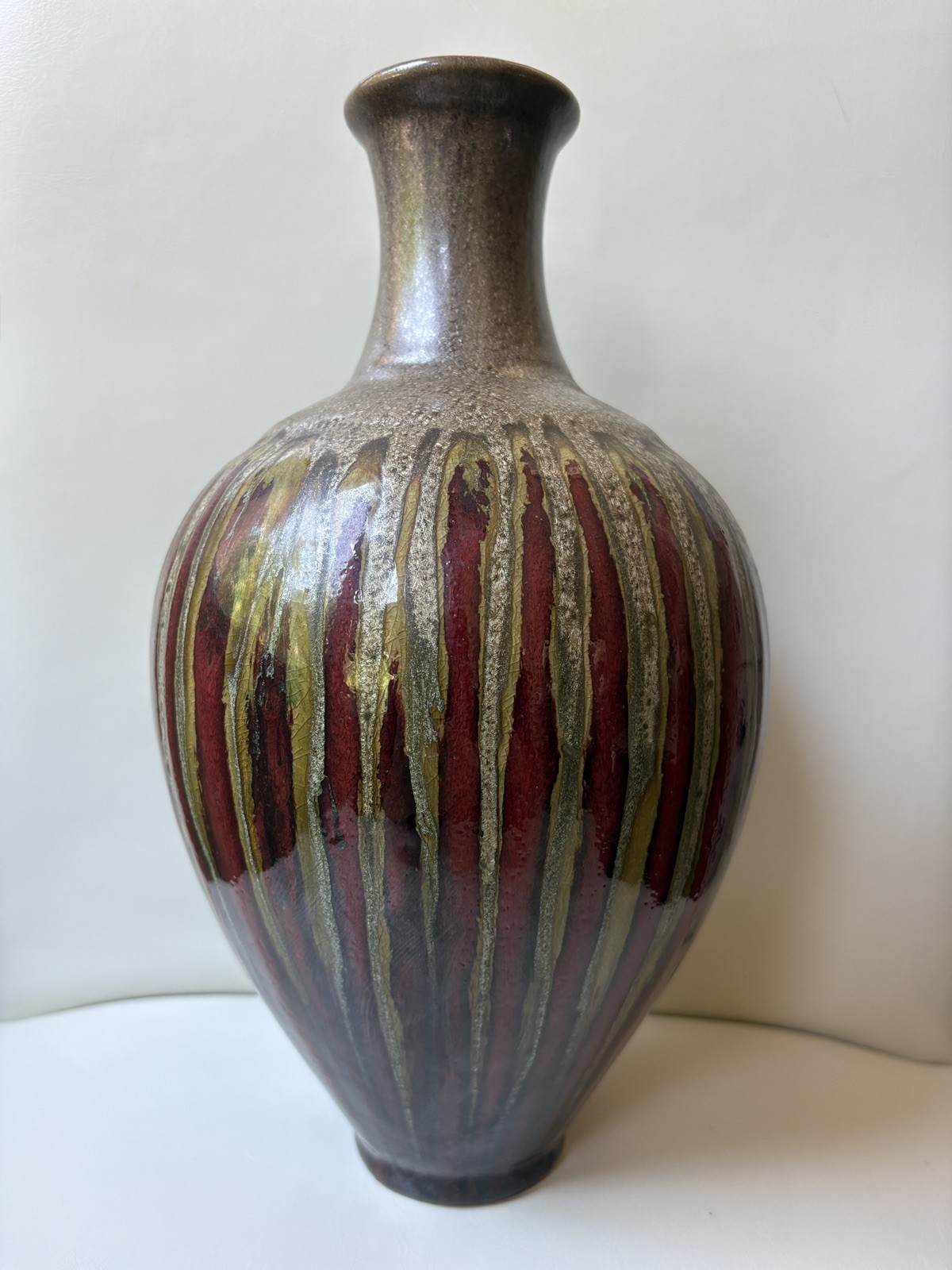 Beautiful Pier 1 Drip Ceramic Vase 11.5” Excellent