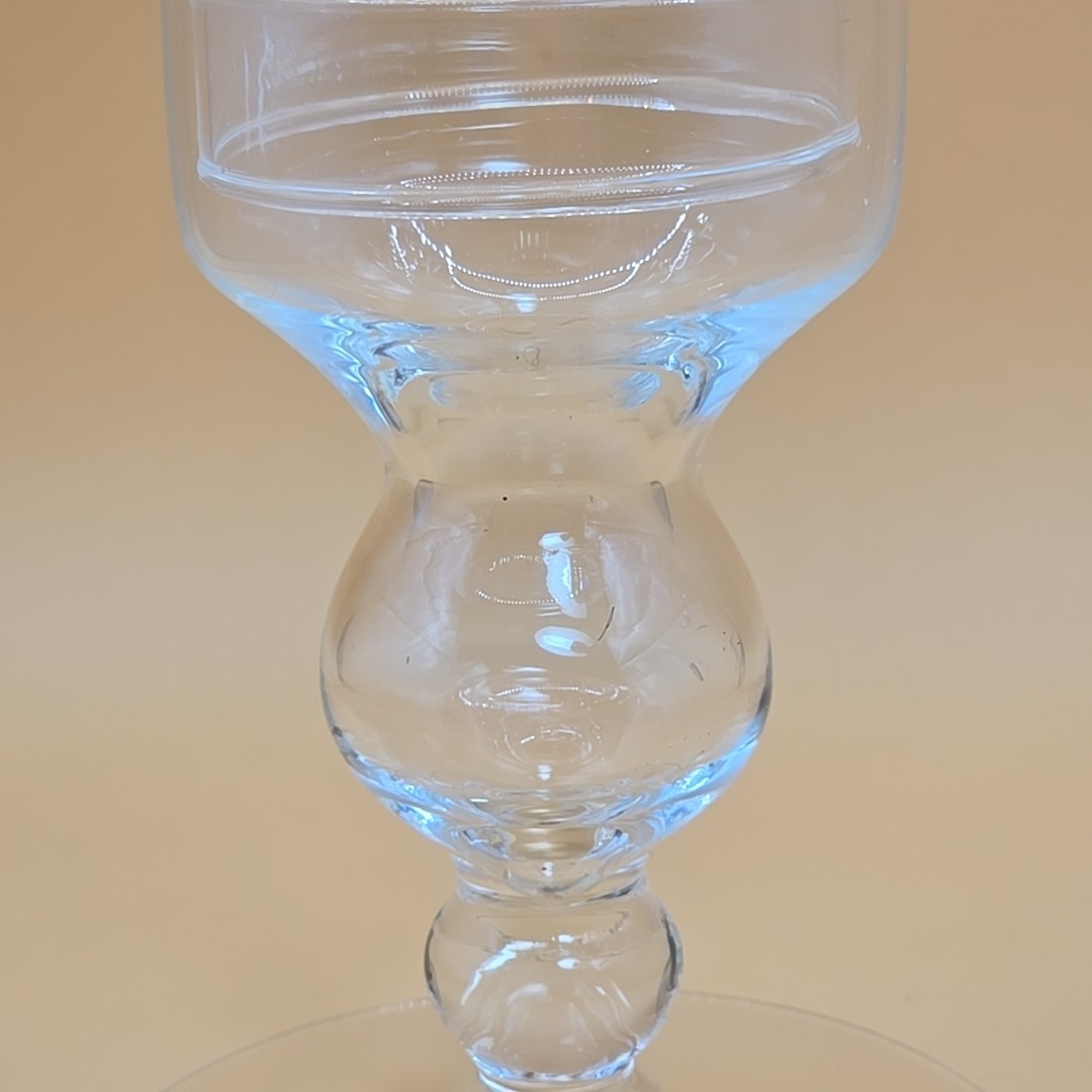 VTG Princess House Heritage Etched Crystal Two Piece Hurricane Candle Holder