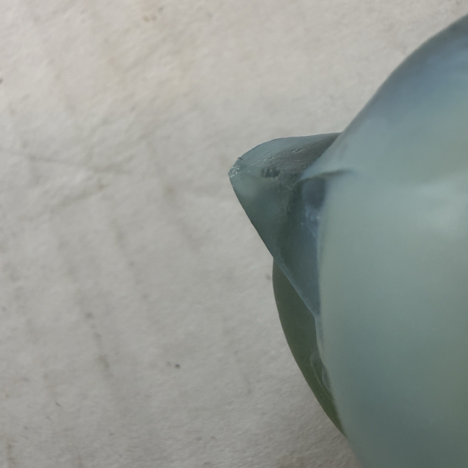 ANTIQUE SABINO ART GLASS CHICK BIRD OPALESCENT BLUE 3″ TALL
