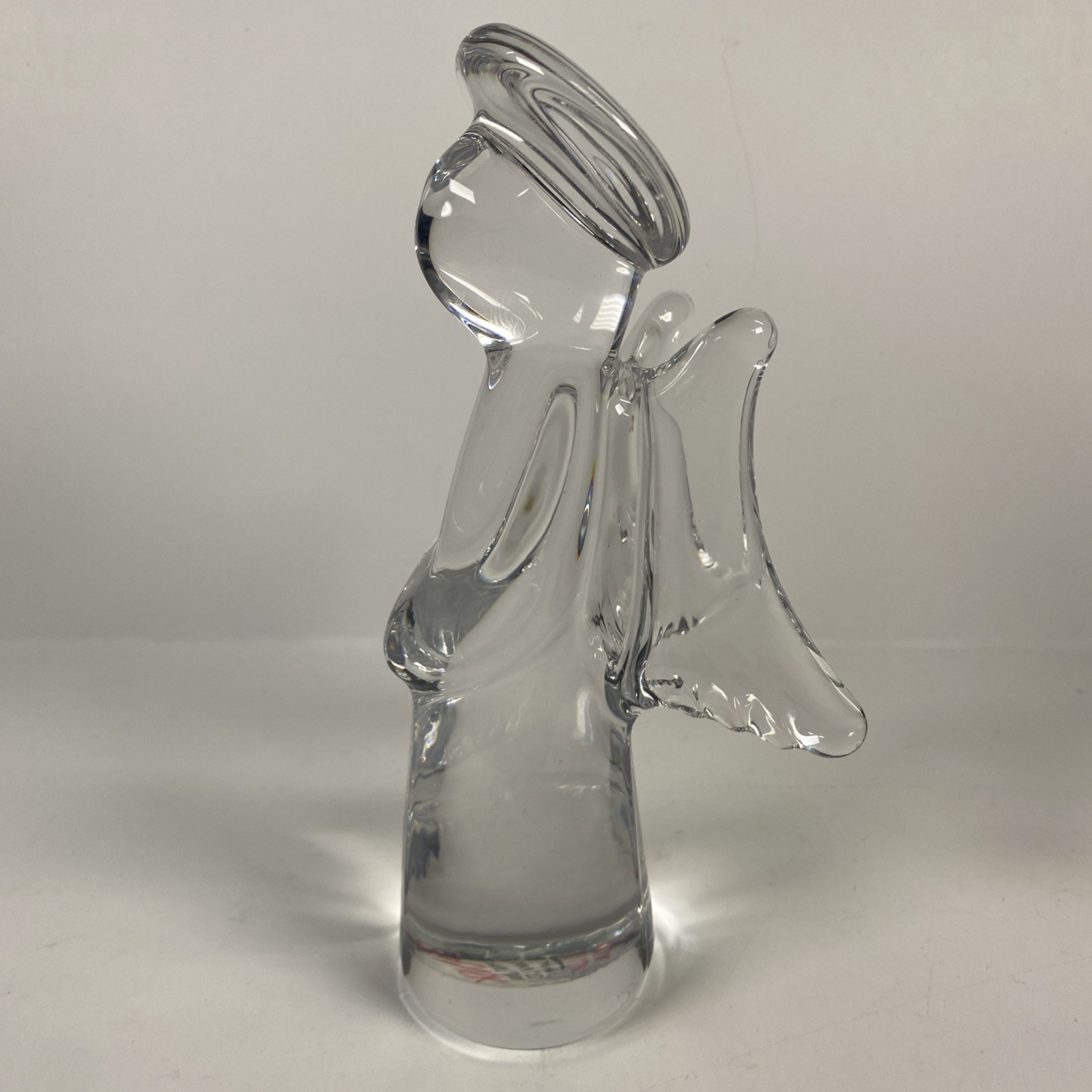 Clear Glass Angel Figurine Dansk Japan Christmas Collectible Full Lead Crystal