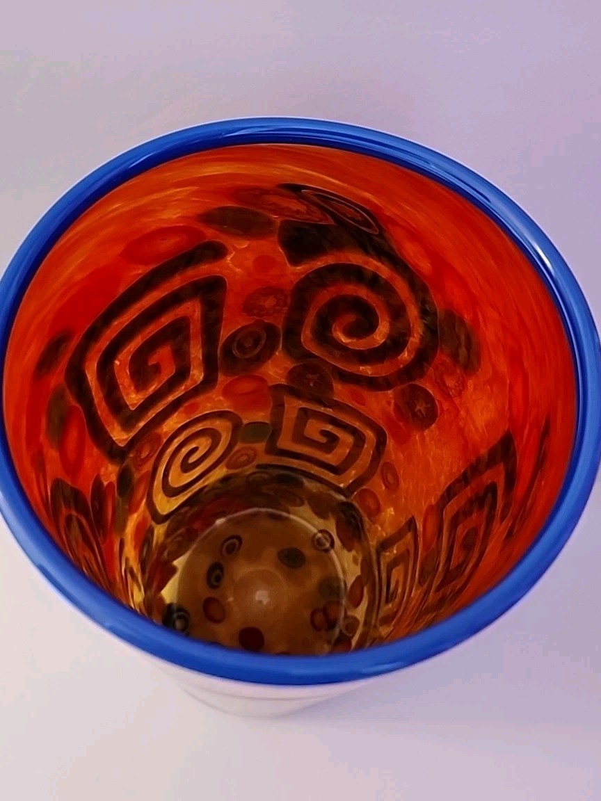 Mad Art Signed Glass Vase 2004 14″ Excellent