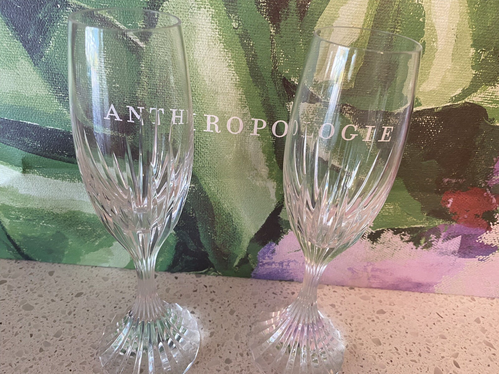Baccarat Massena Champagne Flutes PAIR EXCELLENT 25201