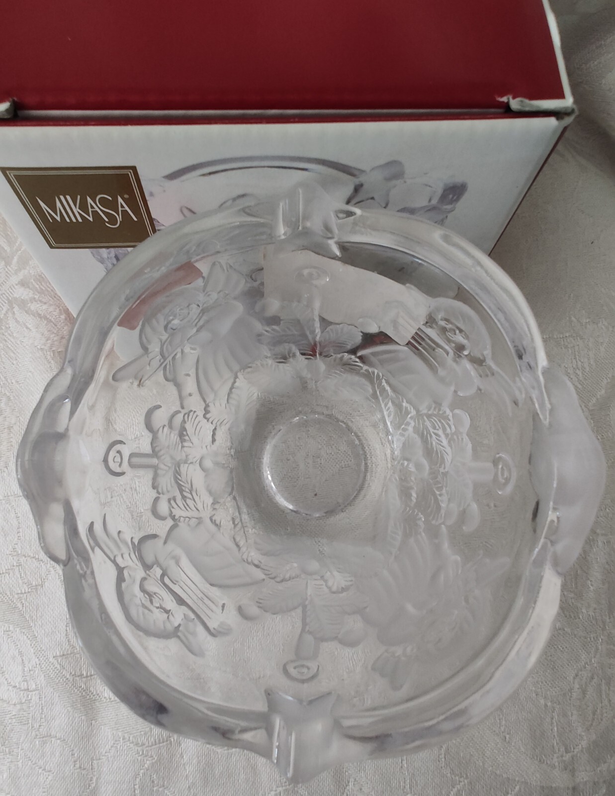 Vintage 1990s MIKASA HOLIDAY LIGHTS Votive Frost Crystal Tealight Japan New
