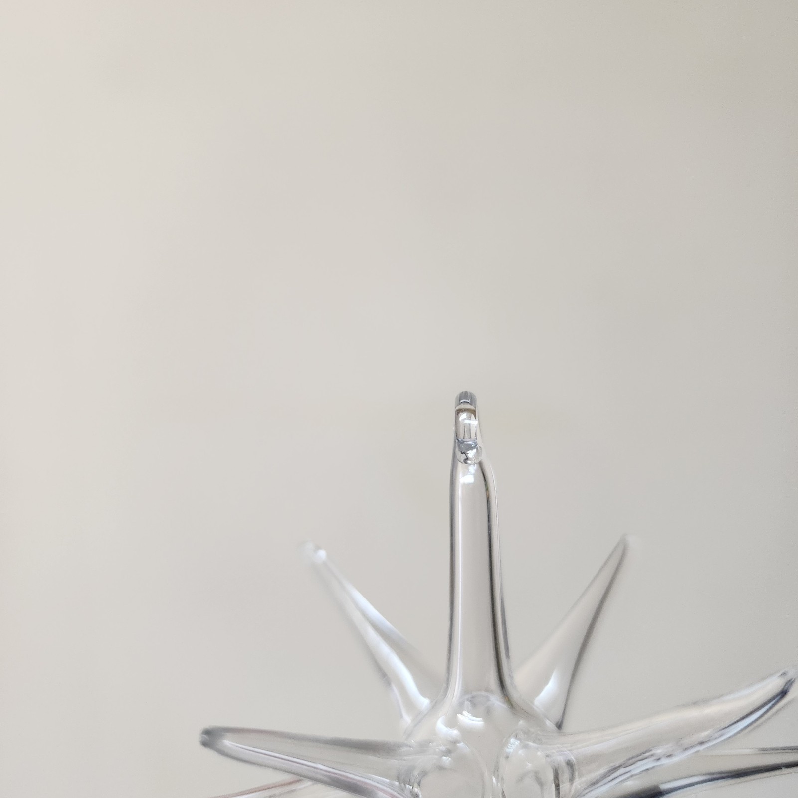 Vintage Parise Vetro Italy Clear Art Glass Hand Blown Atomic Star Round Ornament