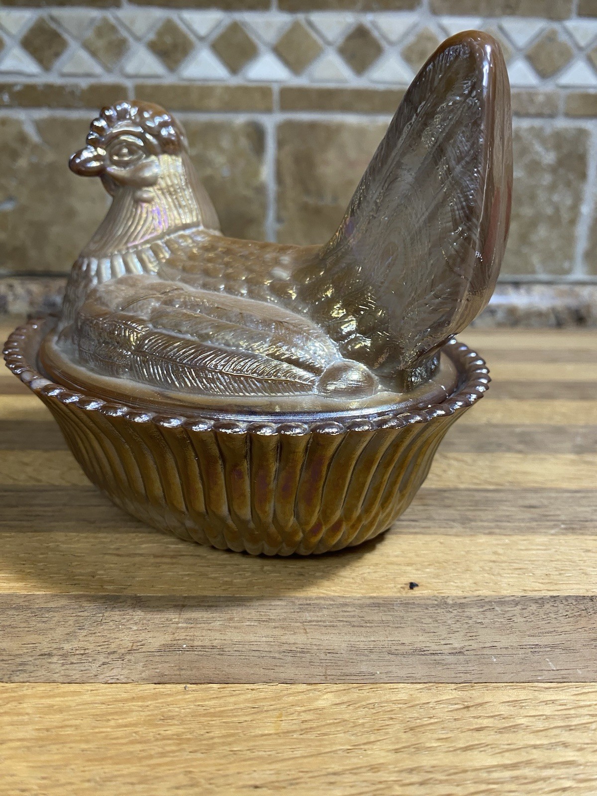 Signed by Bernard F. Boyd Chocolate Carnival Hen On A Nest