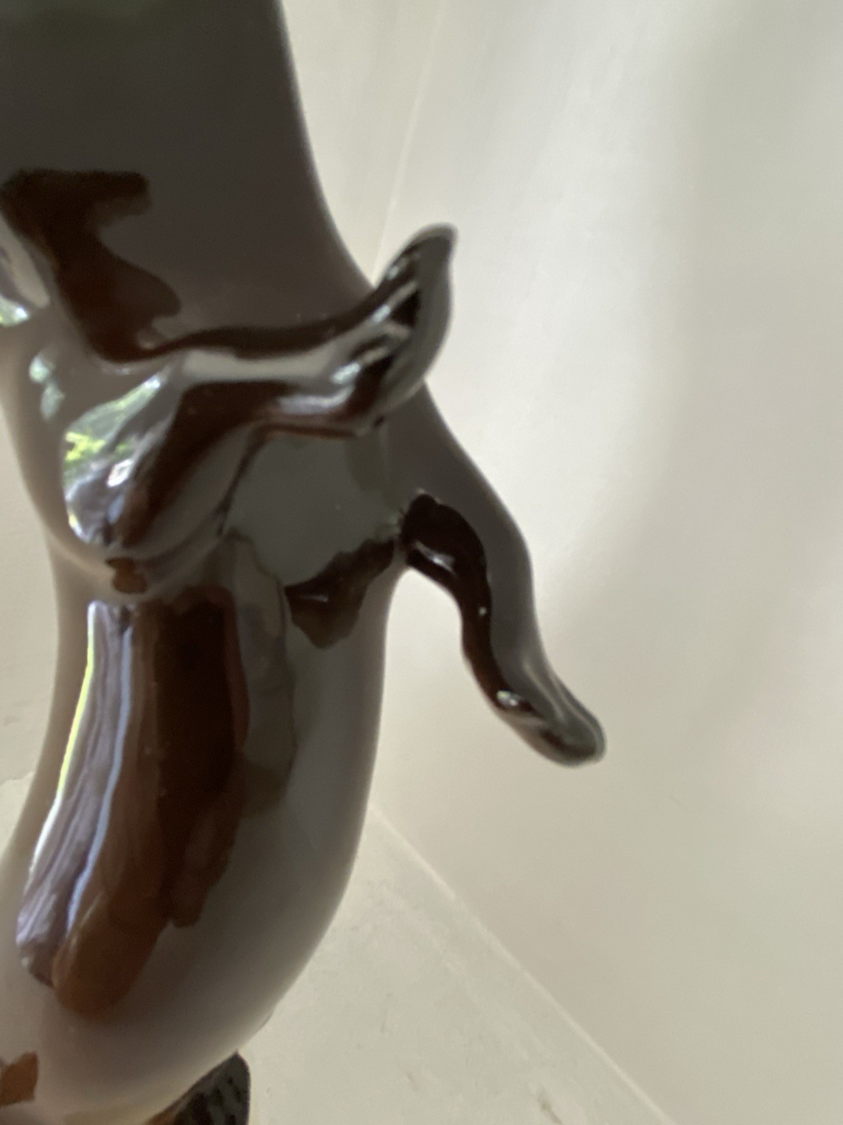 Made in USSR Soviet Union Lomonosov porcelain Otter with Fish figurine