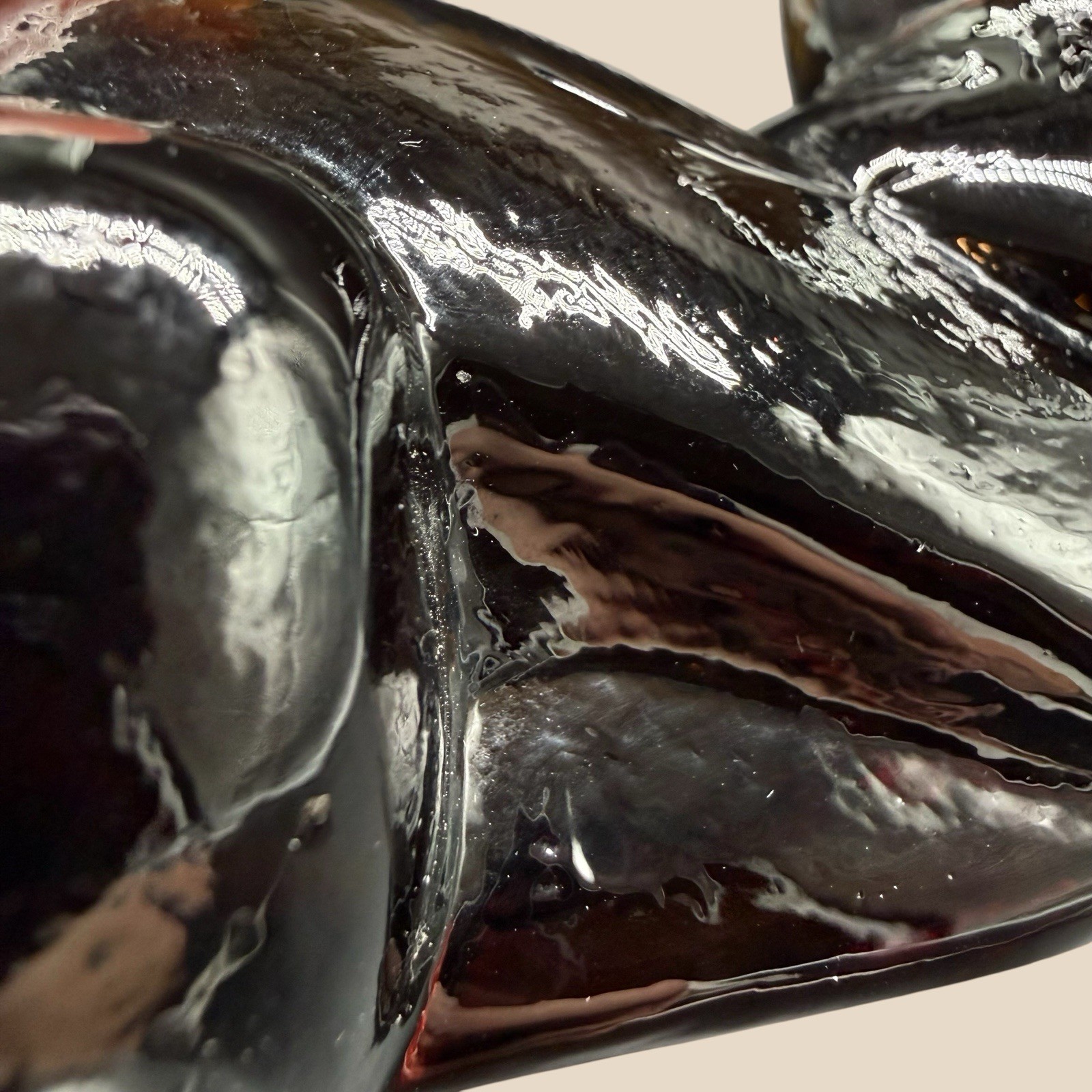 1980s Heisey Imperial Glass Rare Smokey Panther Tiger Cat Paperweight Figurine