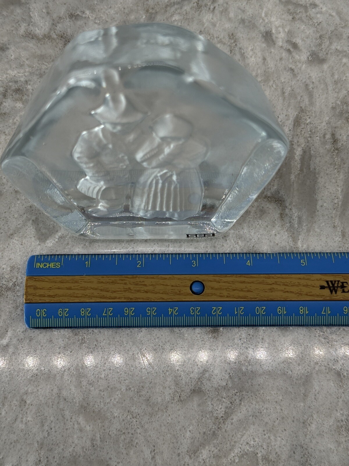 Rune Strand Design Sea Glasbruk Sweden Humble Couple Art Glass Paperweight