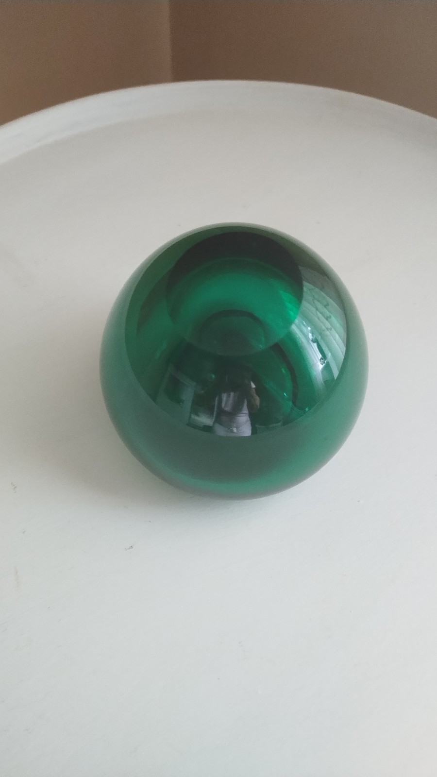 Vintage Set Of Two Art Glass Ruby Red And Emerald Green Apple Paperweights