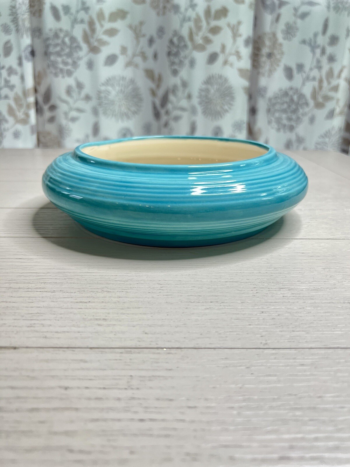 Vintage McNees Mold Original Teal Ceramic Bowl/Planter M-1179 10” x 2.5”