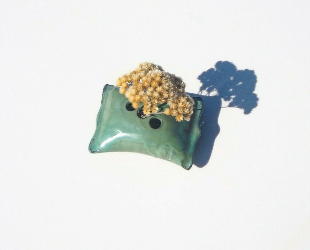 Teresa Cole Handmade Ceramic Teal Stem Vase