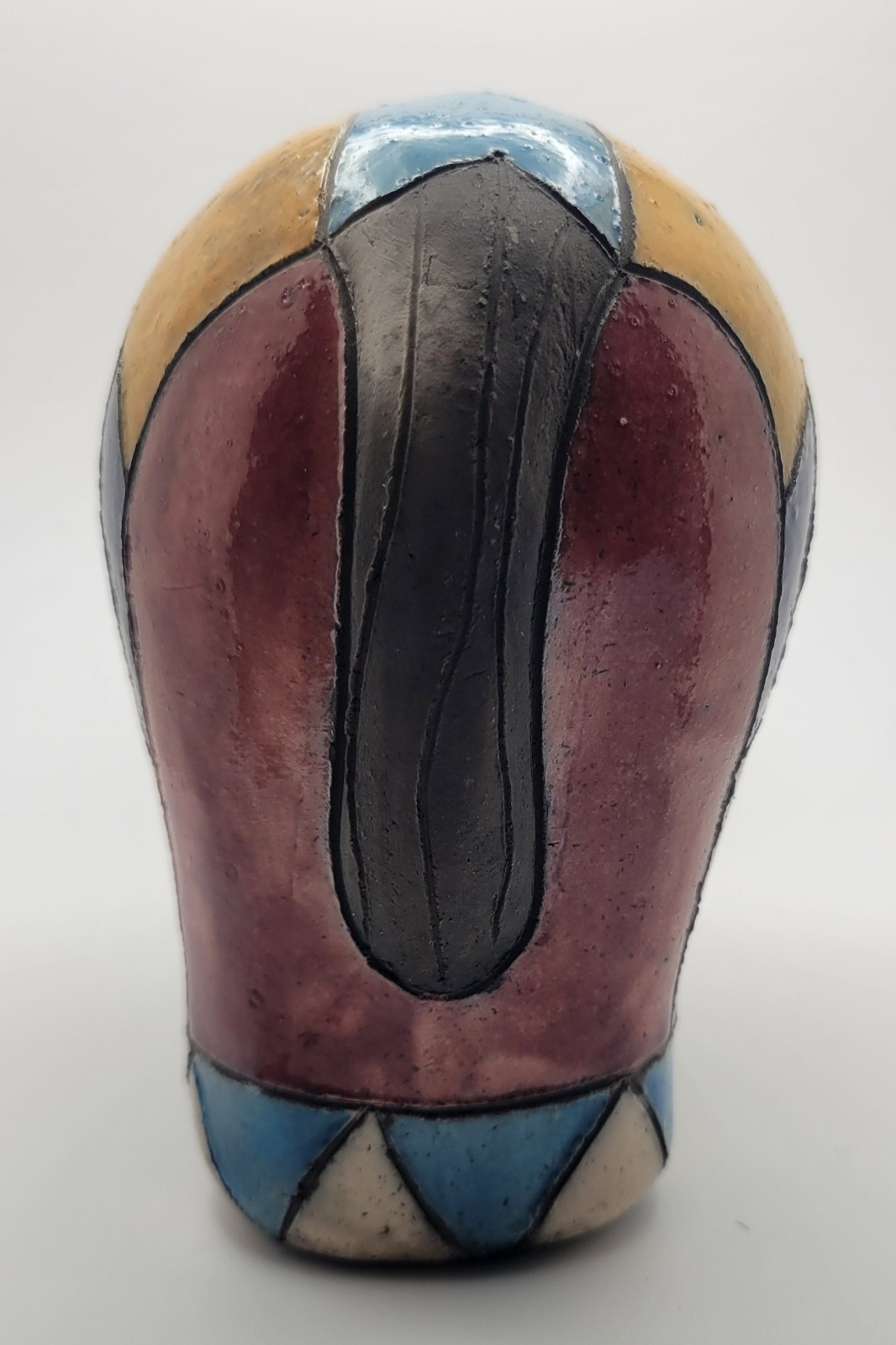 Raku Pottery Elephant Hand Crafted South Africa Colorful Ceramic Decor