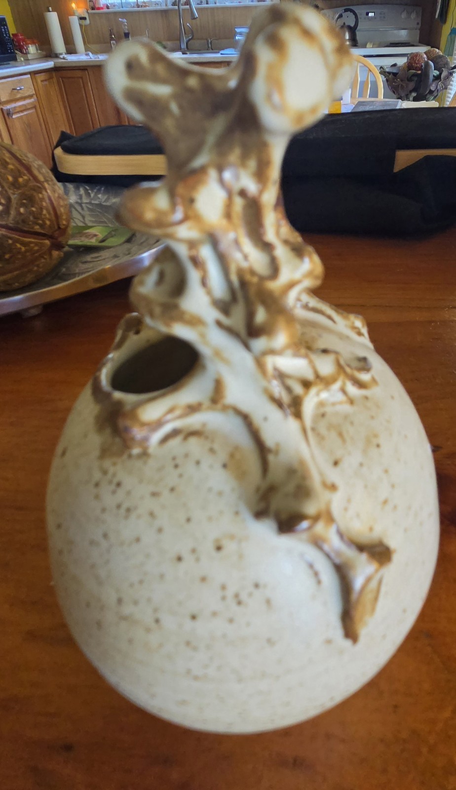 Rare Gawaine Dart Three Piece Brutilist Organic Pottery Set (1928-2014) Michigan