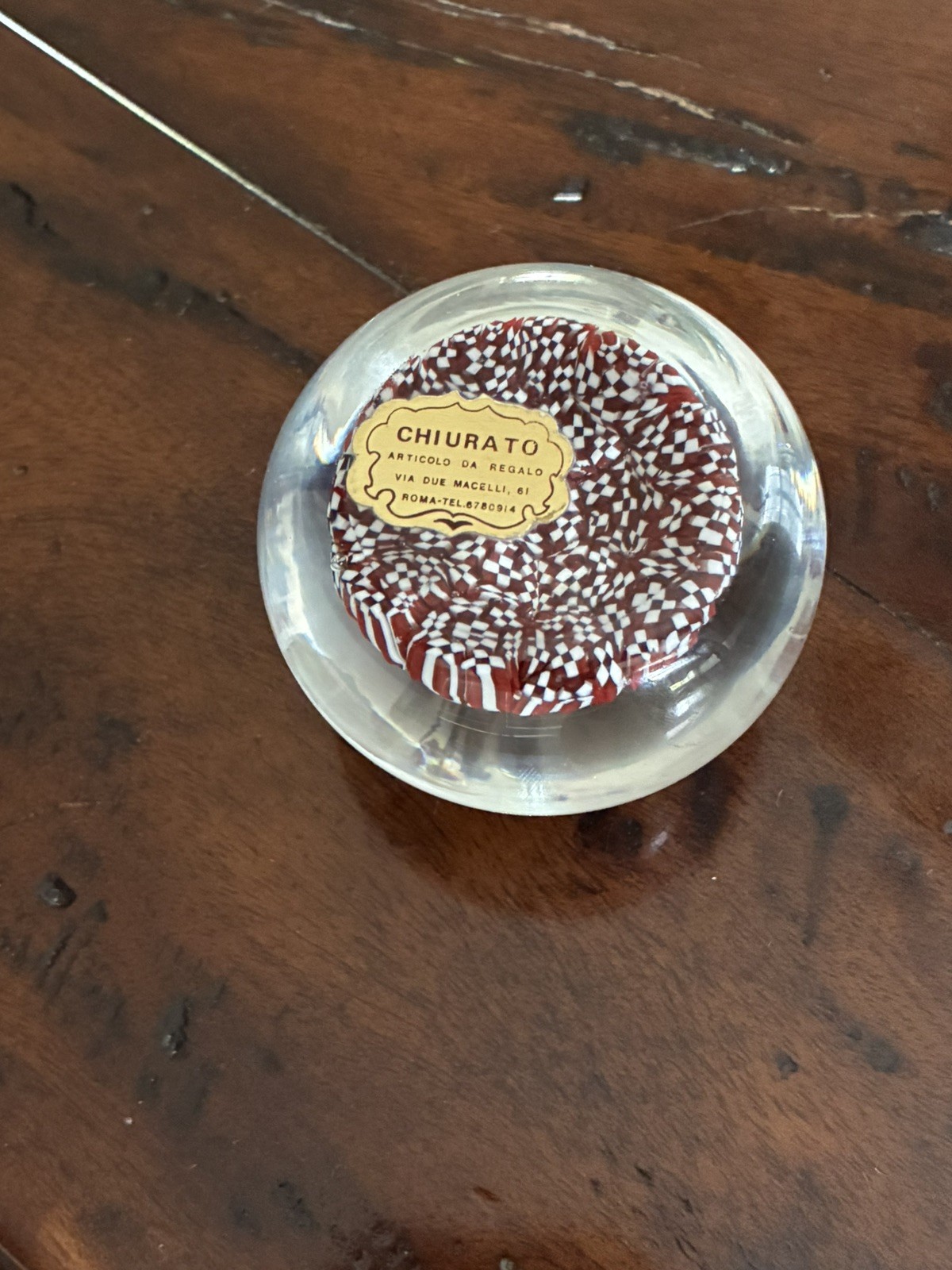 Murano Italy Millefiori Art Glass Paperweight