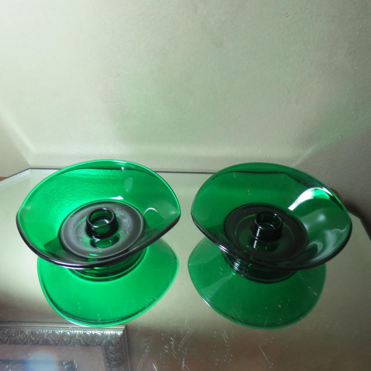 2 Viking Forest Green Epic Candle Holders
