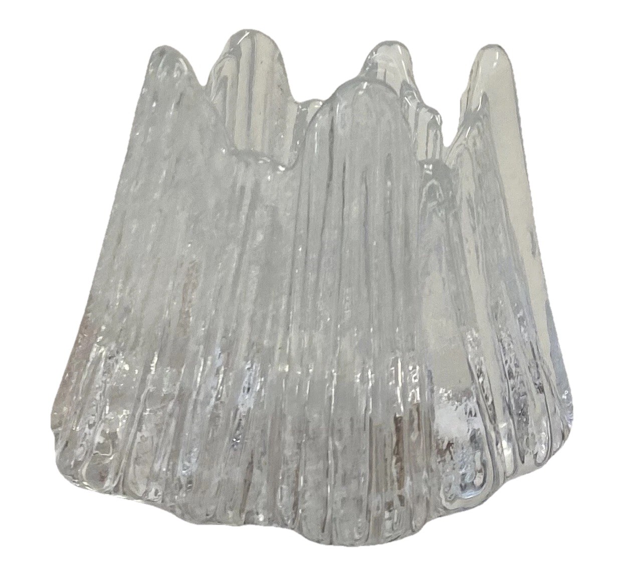 Glass Volcano Tea Light Candle Holder by Rune Strand for Nybro Swedish Glass Co.