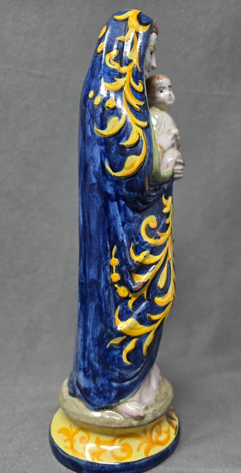 Faience Continental Madonna and Child Figurine Redware
