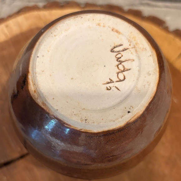 VTG Handcrafted Drip Glaze Pottery Bud Vase – Brown, Blue, & Green