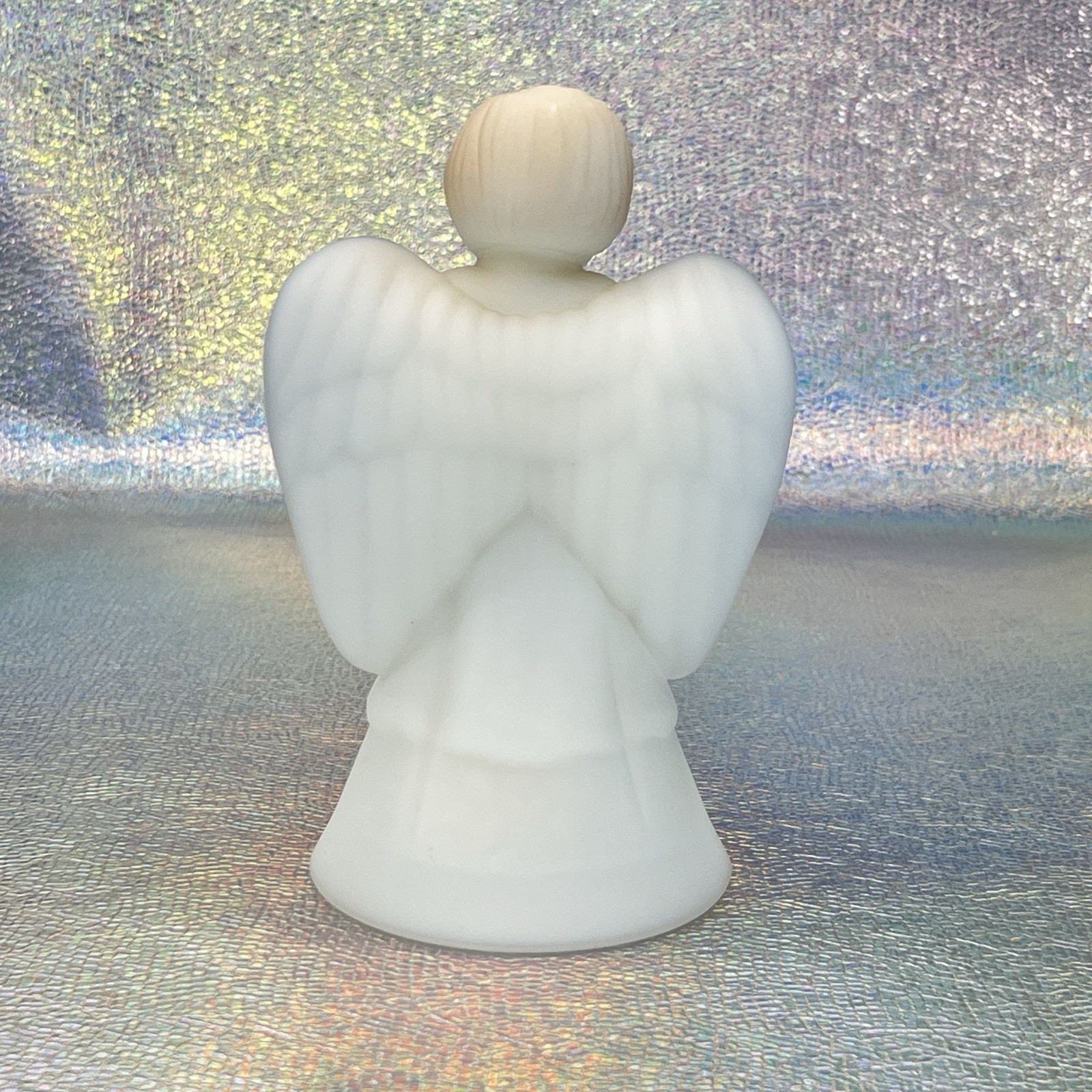 Fenton Art Glass Angel 6″ Blue Wings Hearts Signed Diane Hanlon