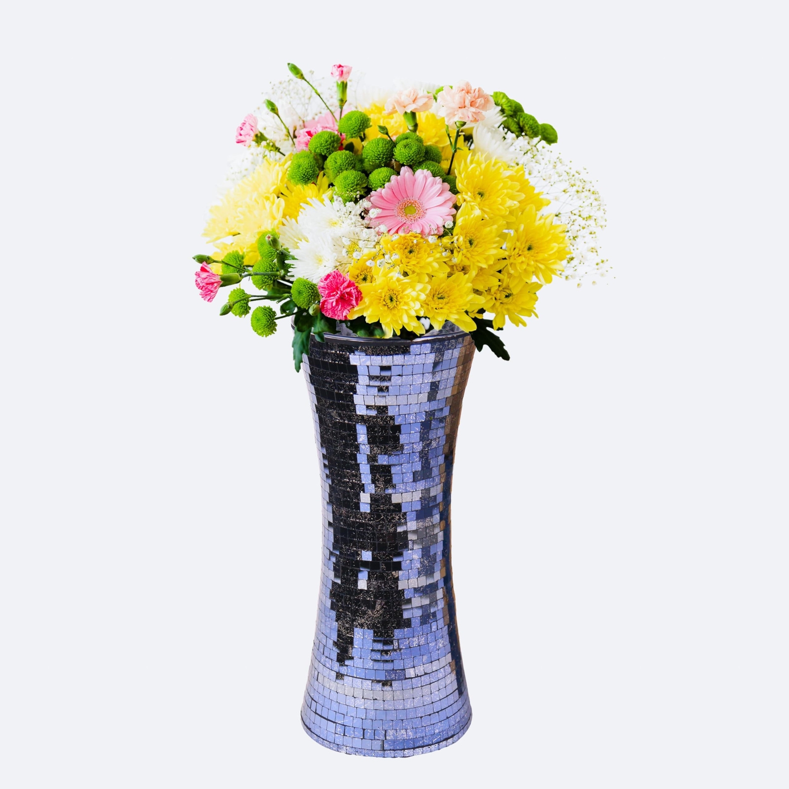 11.6″ H Black Golden Mosaic Vase,Exquisite Craftsmanship Glass Vase.Decor Hom…