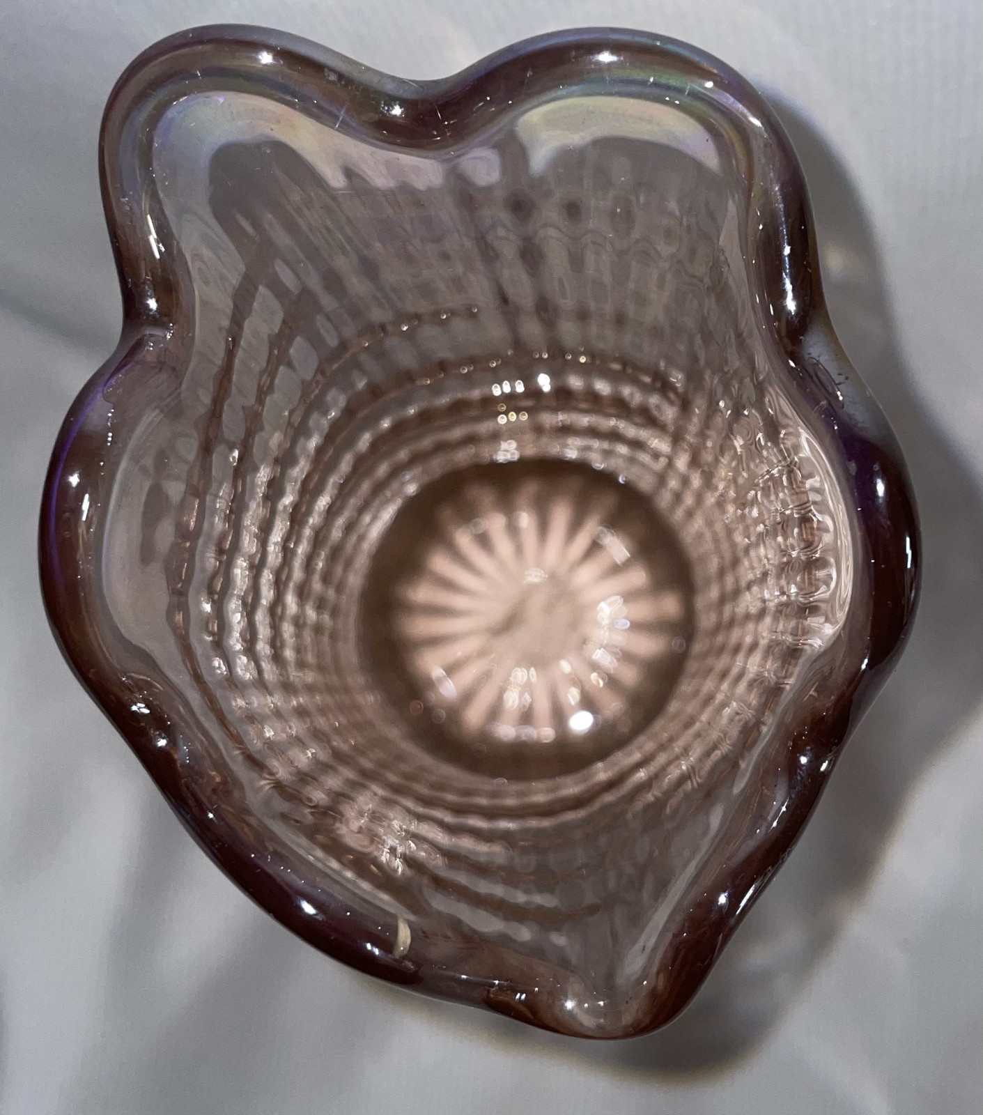 ink Ripple Swung Glass Vase 10 Inches High Imperial Glass Co. Iridescent