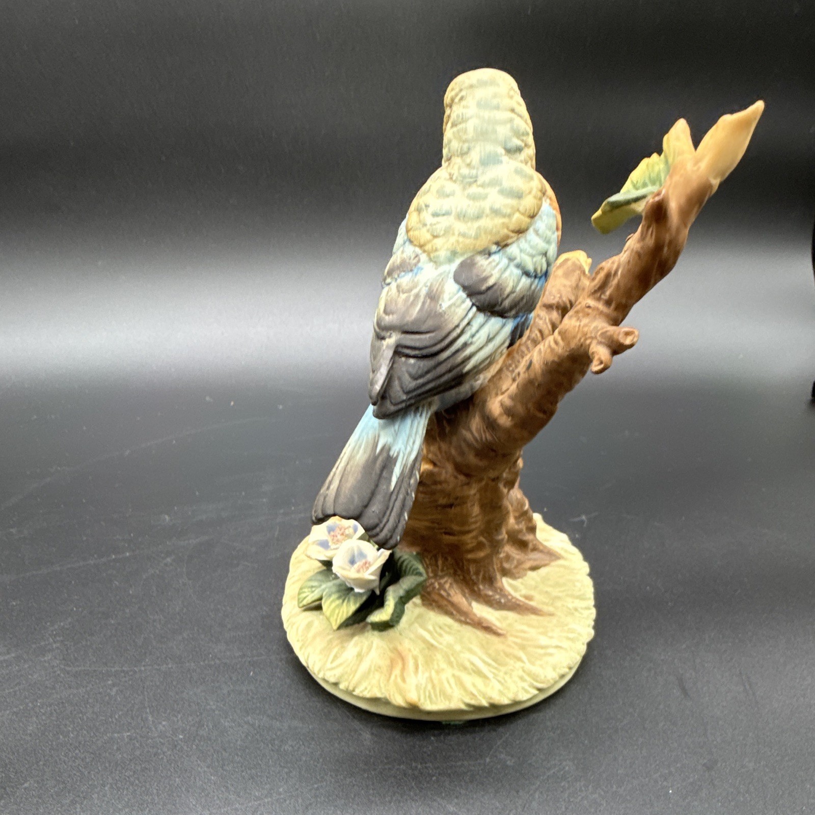 Andrea by Sadek hand painted ceramic bluebird figurine, signed, Japan, 6 in