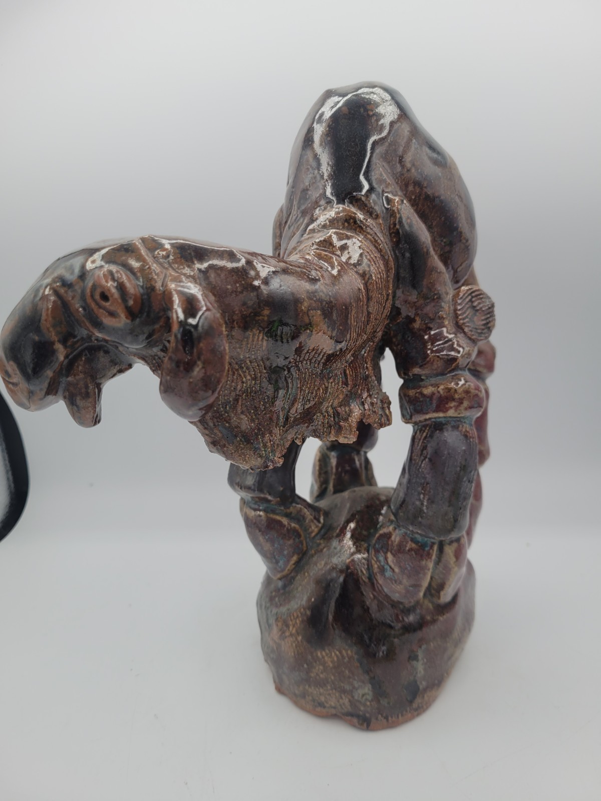 Vintage Signed Redware Brutalist Stylized Camel Sculpture Figurine 10.5″