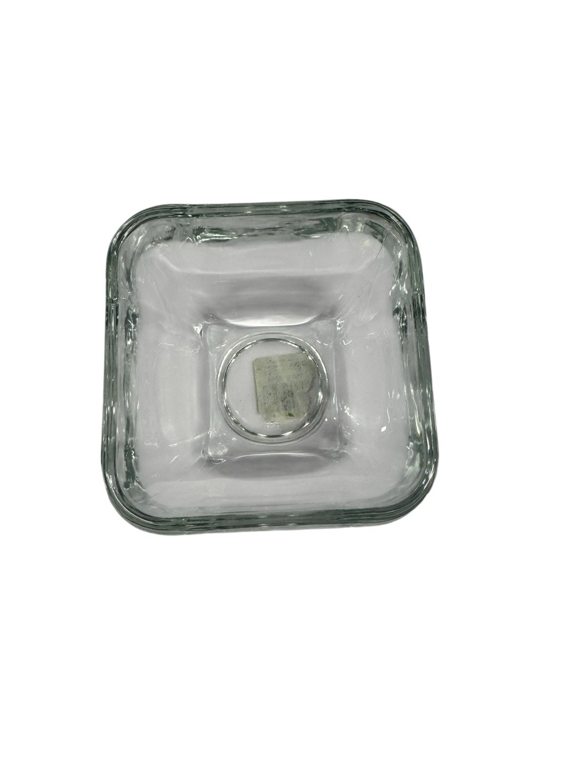 Libbey Heavy Glass Vase Clear Curved Tapered Large Square Votive Bowl 4.75″ New