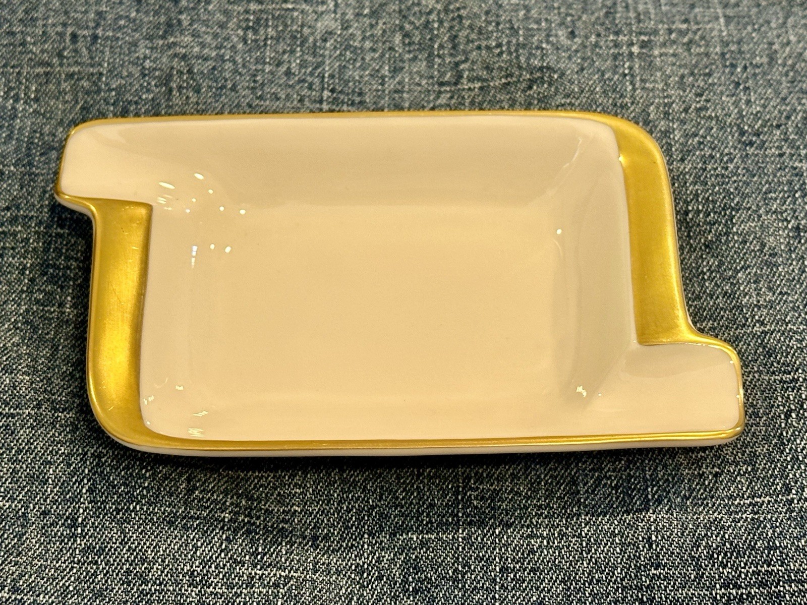 Antique 1930s Two PICKARD CHINA USA Encrusted 24k Gold Trinket Dish Ashtray Rare