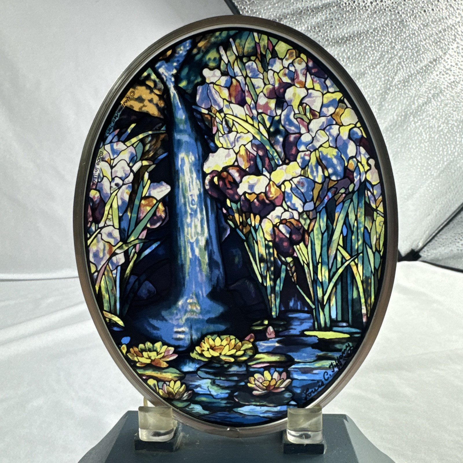 1989 Louis C. Tiffany Glassmasters Stained Glass Suncatcher