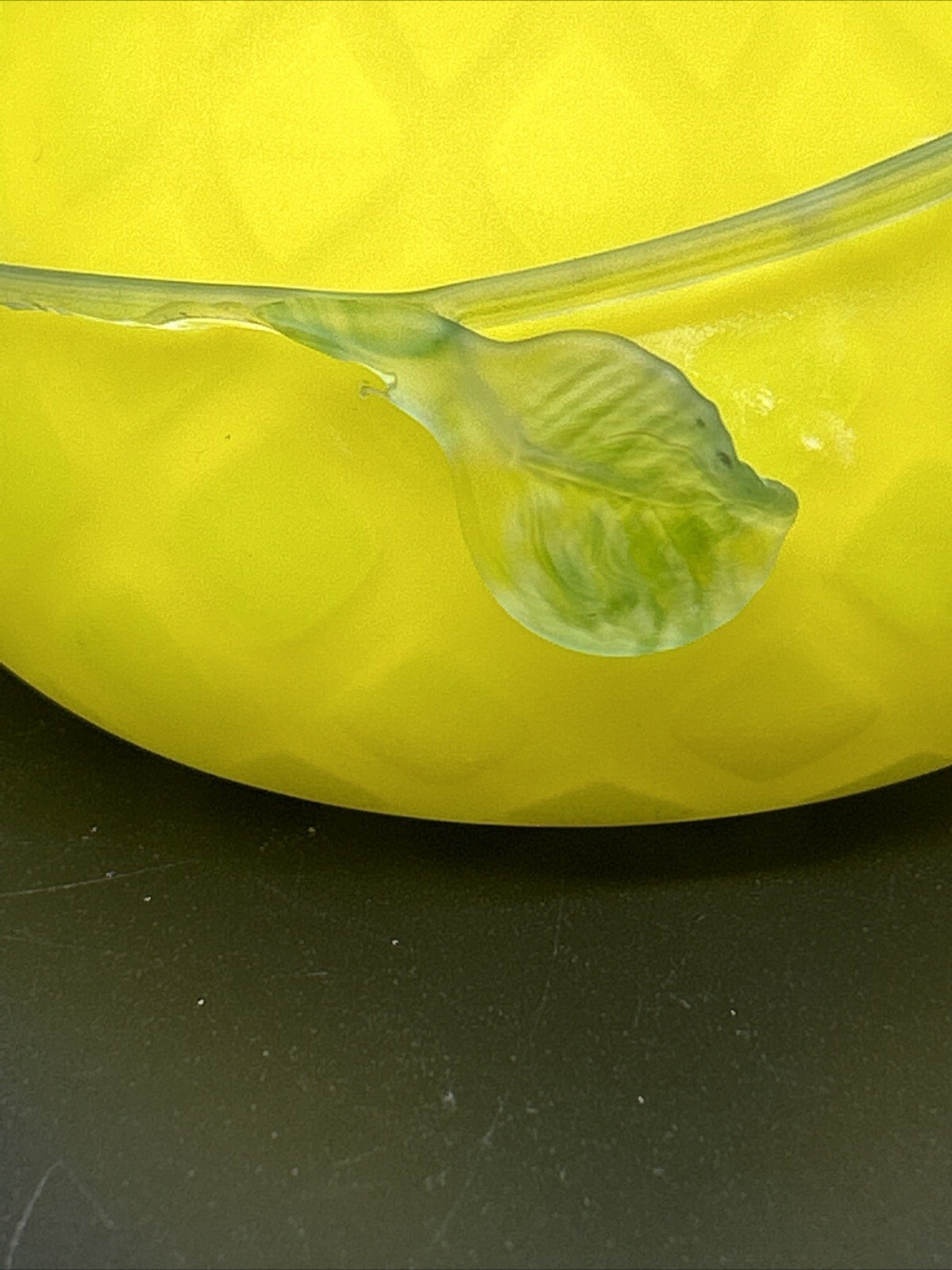 Fenton Burmese Yellow Cased Glass Diamond Pattern w/ Leaves – Vintage Beauty