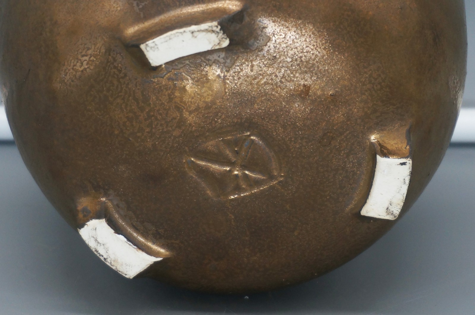 Bronze-look Glazed VASE / BOWL – Studio Pottery – Unknown Mark – 5 3/4 in.