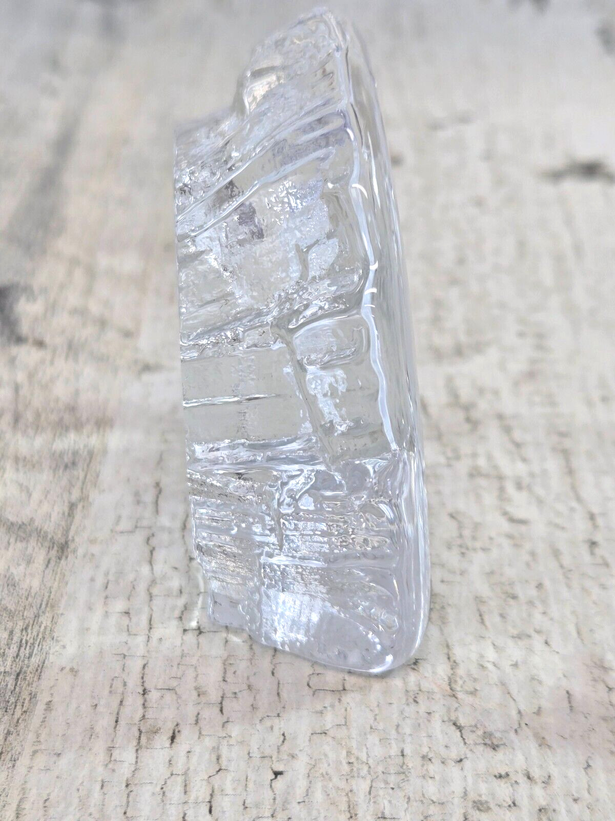 Nybro Crystal Sweden Viking Ship Paperweight